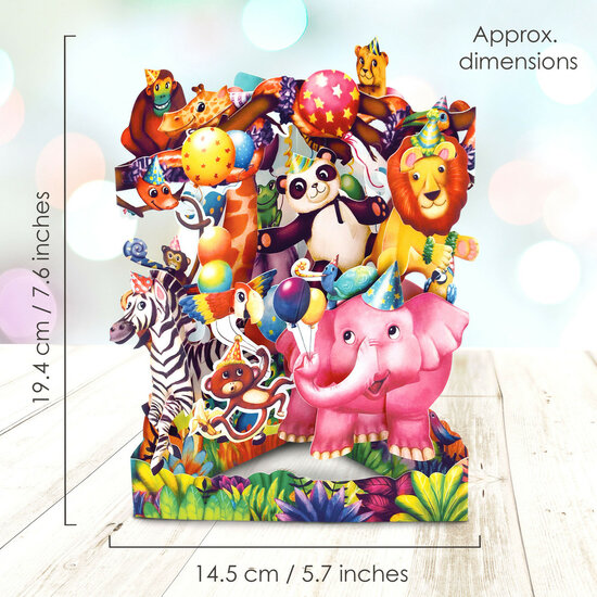 3D kaart - swing cards - circus dieren