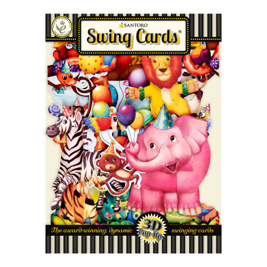 3D kaart - swing cards - circus dieren