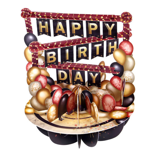 3D kaart - pirouettes cards - happy birthday - ballonnen