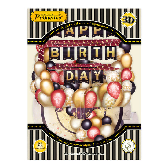 3D kaart - pirouettes cards - happy birthday - ballonnen