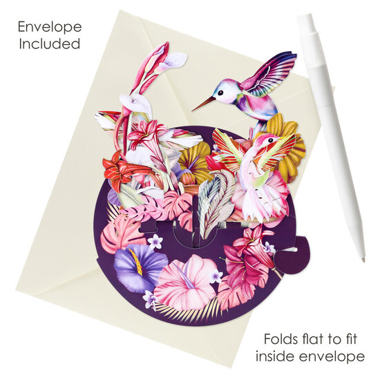 3D kaart - pirouettes cards - kolibries