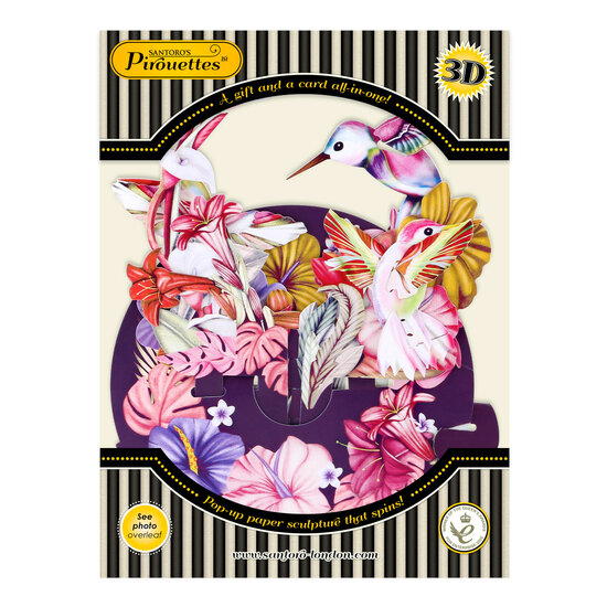 3D kaart - pirouettes cards - kolibries