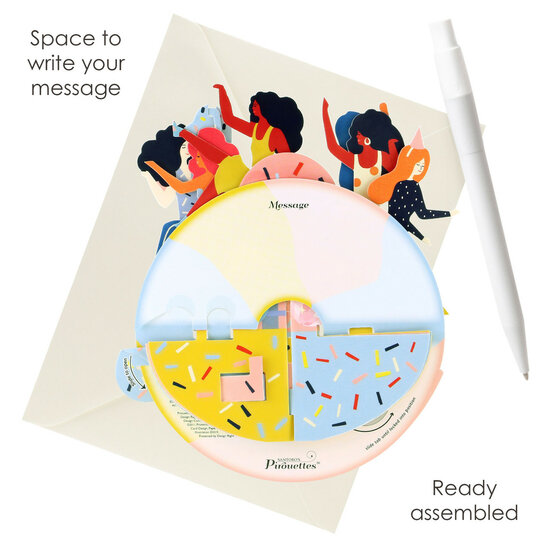 3D kaart - pirouettes cards - girls just wanna have fun