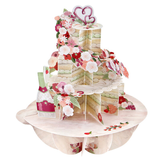3D kaart - pirouettes cards - trouwkaart - taart