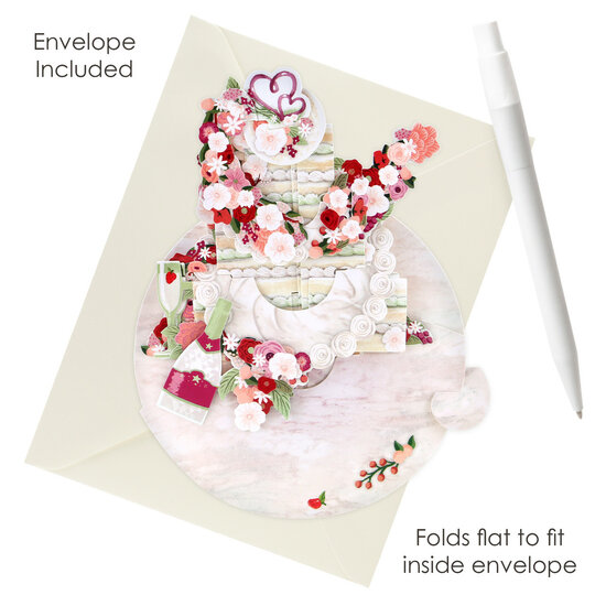 3D kaart - pirouettes cards - trouwkaart - taart