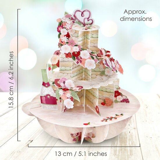 3D kaart - pirouettes cards - trouwkaart - taart