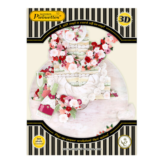 3D kaart - pirouettes cards - trouwkaart - taart