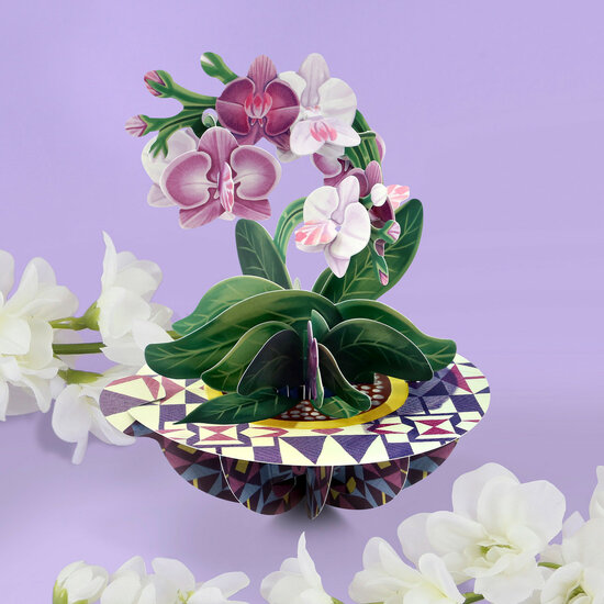 3D kaart - pirouettes cards - orchidee