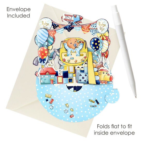 3D kaart - pirouettes cards - baby boy