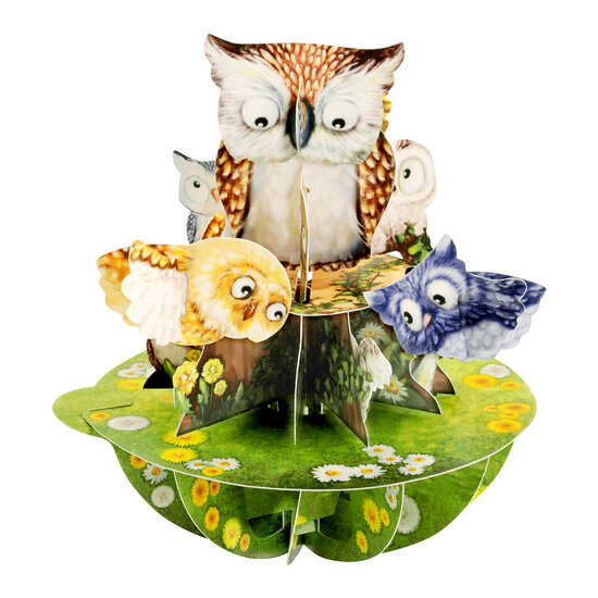 3D kaart - pirouettes cards - uilen
