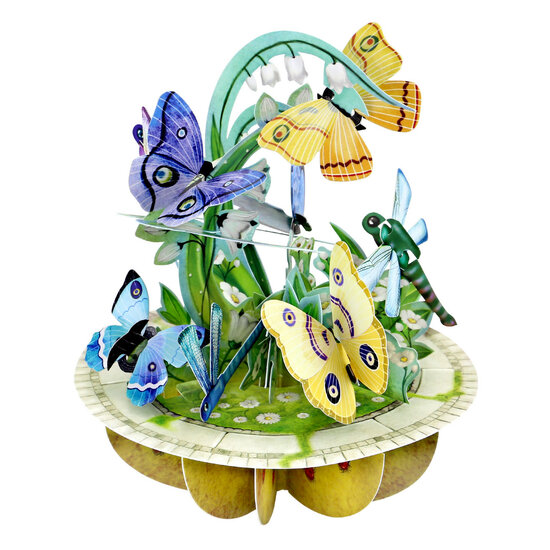 3D kaart - pirouettes cards - vlinder en libelle