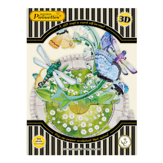 3D kaart - pirouettes cards - vlinder en libelle