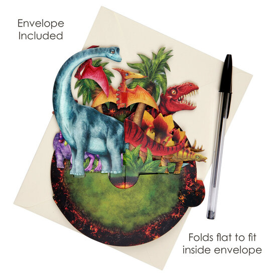 3D kaart - pirouettes cards - dinosaurus