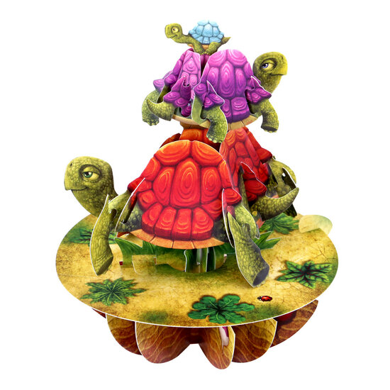 3D kaart - pirouettes cards - schildpad