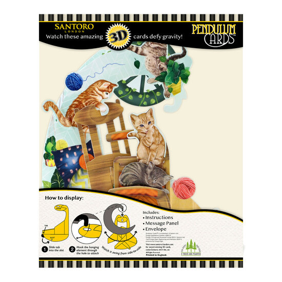3d wenskaart - pendulum - katten op schommelstoel