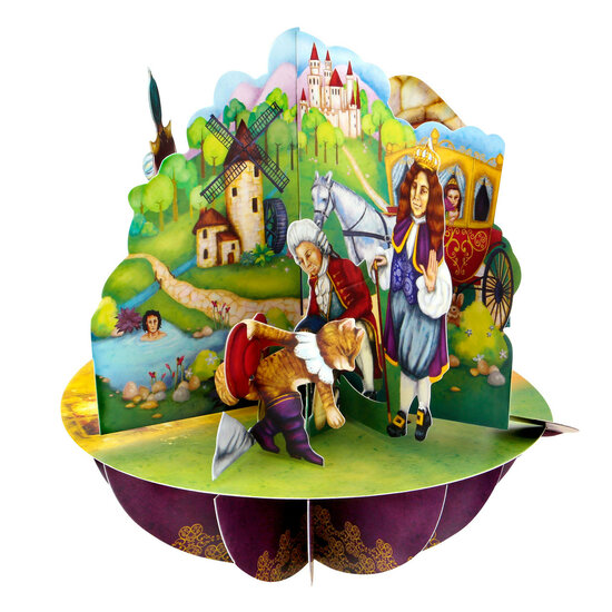 3D kaart - pirouettes cards - aladdin, gelaarsde kat en pinokkio
