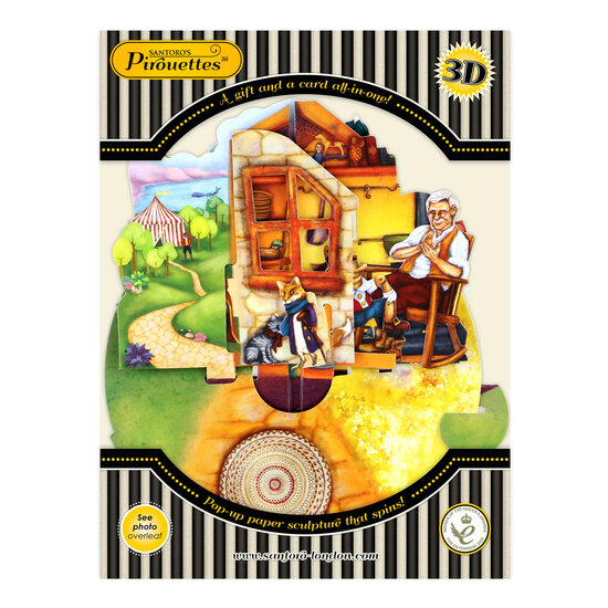 3D kaart - pirouettes cards - aladdin, gelaarsde kat en pinokkio