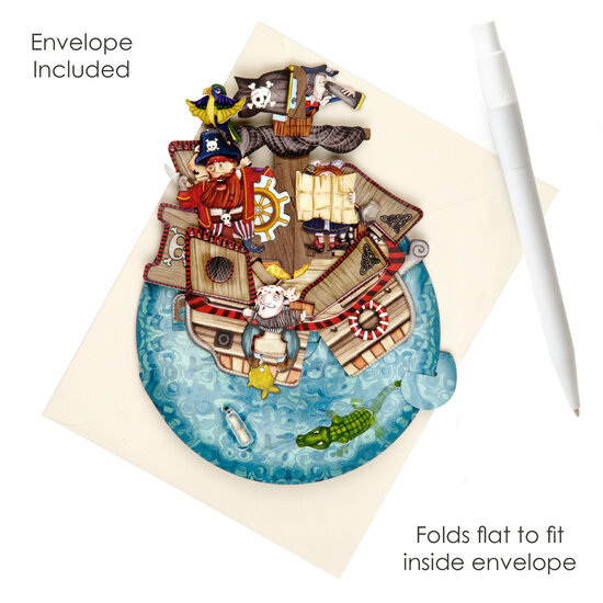 3D kaart - pirouettes cards - piratenschip