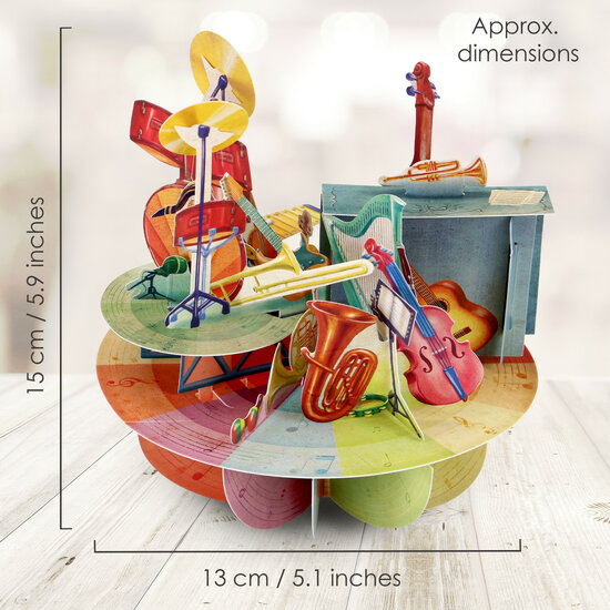 3D kaart - pirouettes cards - muziek