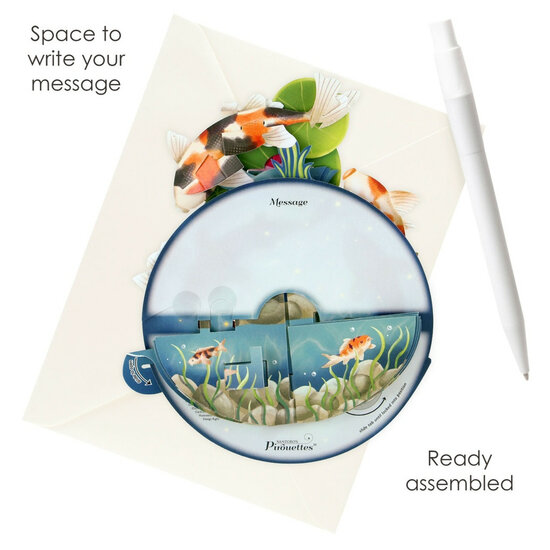 3D kaart - pirouettes cards - koi karpers