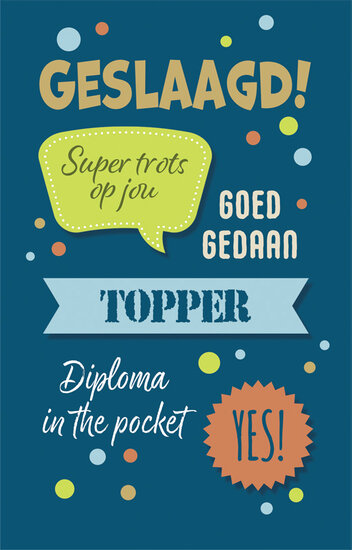 felicitatiekaart - geslaagd! topper| muller wenskaarten
