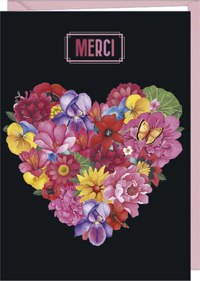bedank kaart correspondances Mila - merci - bloemenhart