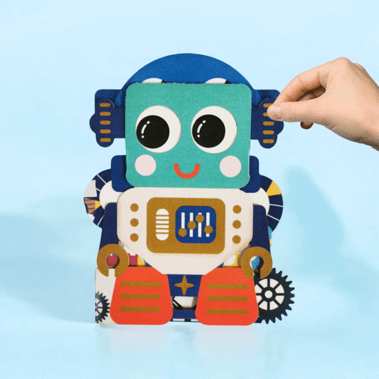 lasergesneden kaart met bewegende ogen - Aww! So Cute! - robot