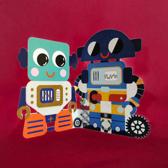 lasergesneden kaart met bewegende ogen - Aww! So Cute! - robot