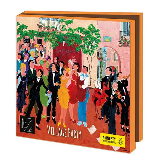 10 wenskaarten voor amnesty international - village party