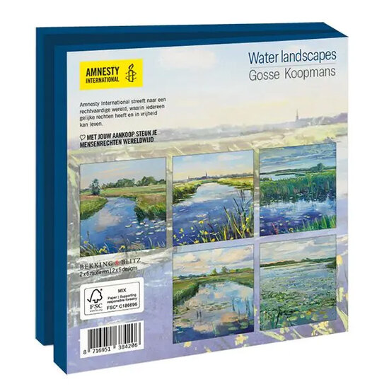 10 wenskaarten voor amnesty international - water landschappen