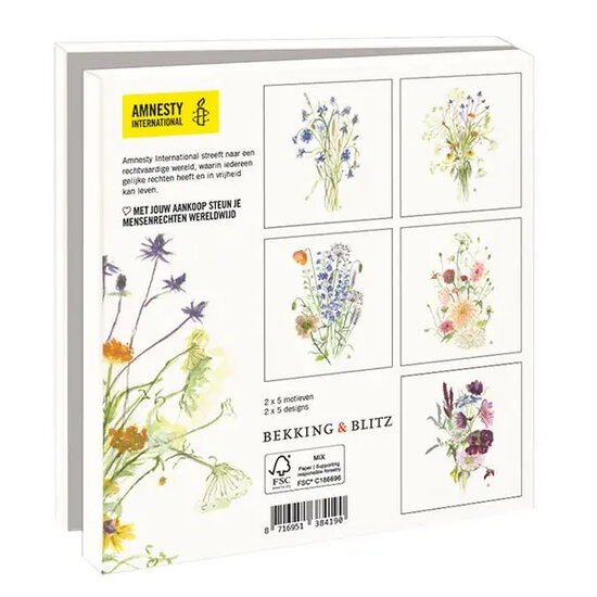 10 wenskaarten voor amnesty international - wildflower