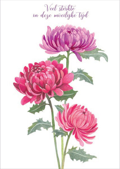 wenskaart correspondances - veel sterkte in deze moeilijke tijd - dahlia