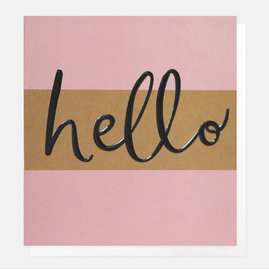 wenskaart caroline gardner - hello - roze bruin