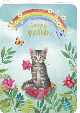 verjaardagskaart Mila - happy birthday - kat