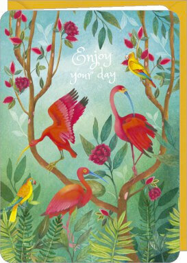 wenskaart correspondances Mila - enjoy your day - vogels