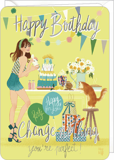 verjaardagskaart correspondances - happy birthday you&#039;re perfect