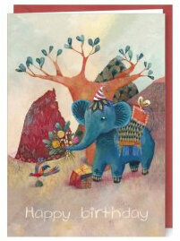 wenskaart Izou - happy birthday - olifant