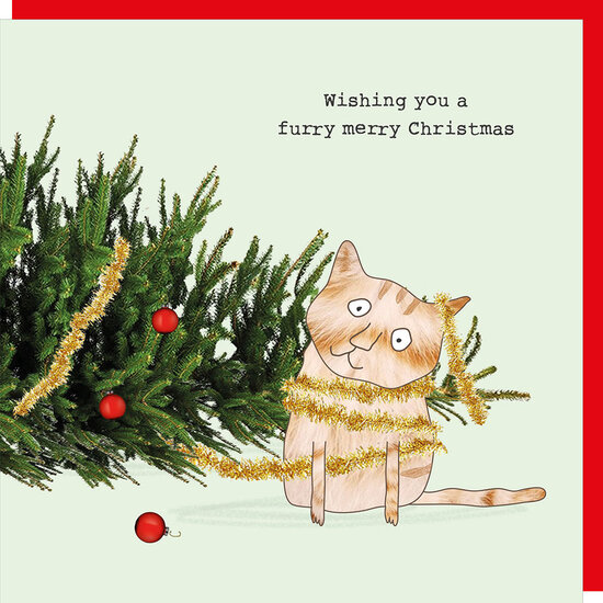 kerstkaart rosie made a thing -  wishing you a furry merry christmas - kat