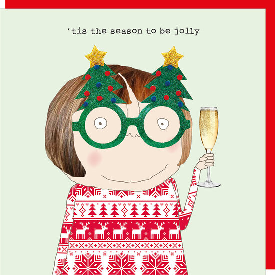 kerstkaart rosie made a thing - tis the season to be jolly