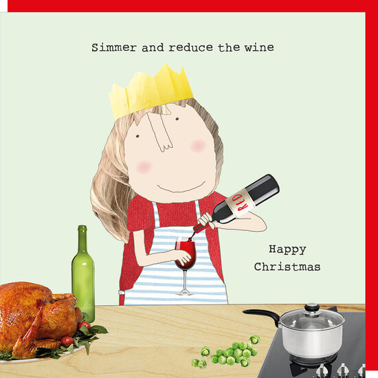kerstkaart rosie made a thing - reduce wine happy christmas