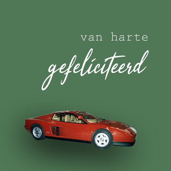 wenskaart - van harte gefeliciteerd - auto | muller wenskaarten