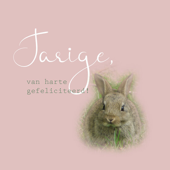 verjaardagskaart - jarige, van harte gefeliciteerd! - konijntje| muller wenskaarten