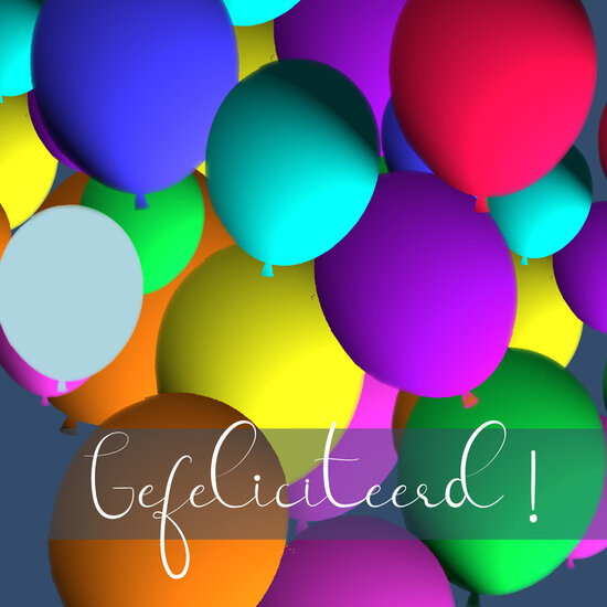 felicitatiekaart - gefeliciteerd! - ballonnen