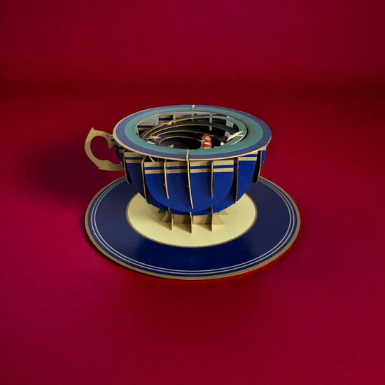 3D pop up wenskaart  - a cup of tea - vuurtoren | mullerwenskaarten