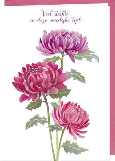 wenskaart correspondances - veel sterkte in deze moeilijke tijd - dahlia