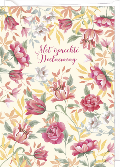 wenskaart correspondances - met op rechte deelneming - bloemen