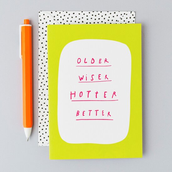 verjaardagskaart rosie made a thing - Pop! - older wiser hotter | Muller wenskaarten