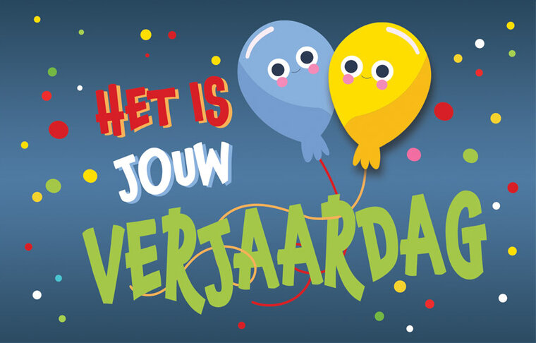 verjaardagskaart - het is jouw verjaardag - ballonnen | muller wenskaarten