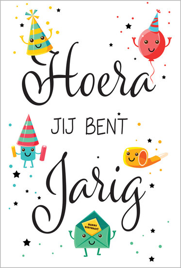 verjaardagskaart - hoera jij bent jarig | muller wenskaarten