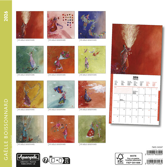 kleine kalender 2025 - 2026 gaelle boissonnard - vlieger